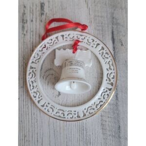 Porcelain white bell pass and stow‎ ornament Xmas